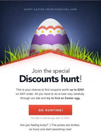 Email template Easter campaign