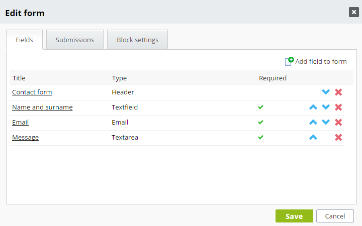 Custom contact forms