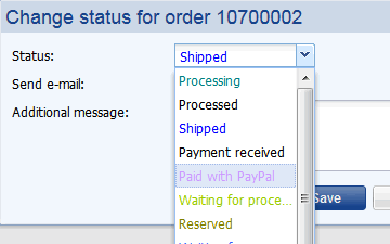 Order status