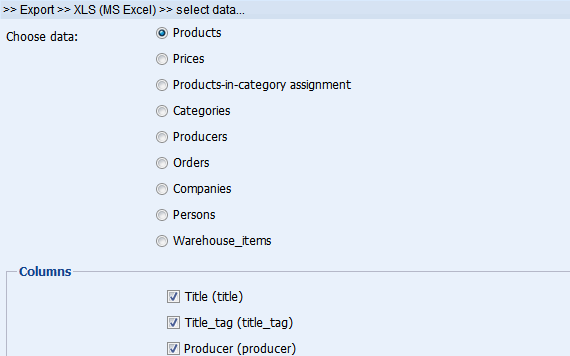 Data import and export