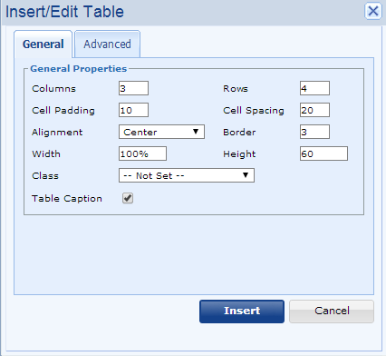 features of table