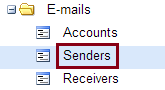 Setting of e-mails - senders
