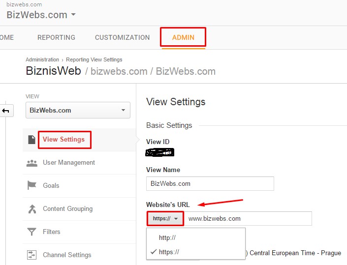 new URL in Google Analytics