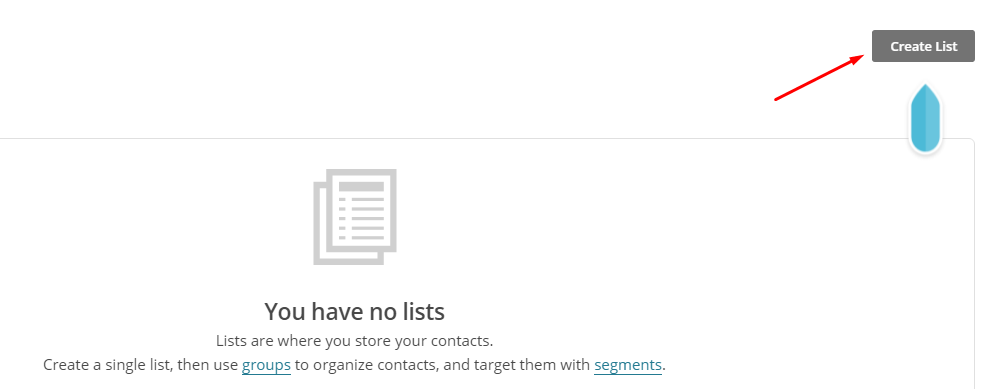 create list MailChimp