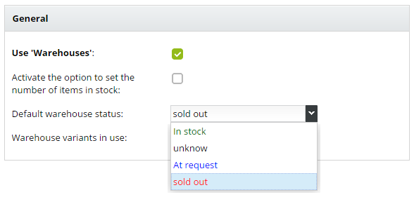 Stock settings