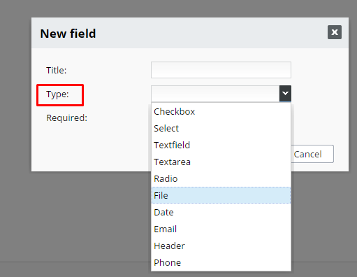 different fields type