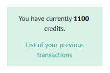 you have currently 1100 credits